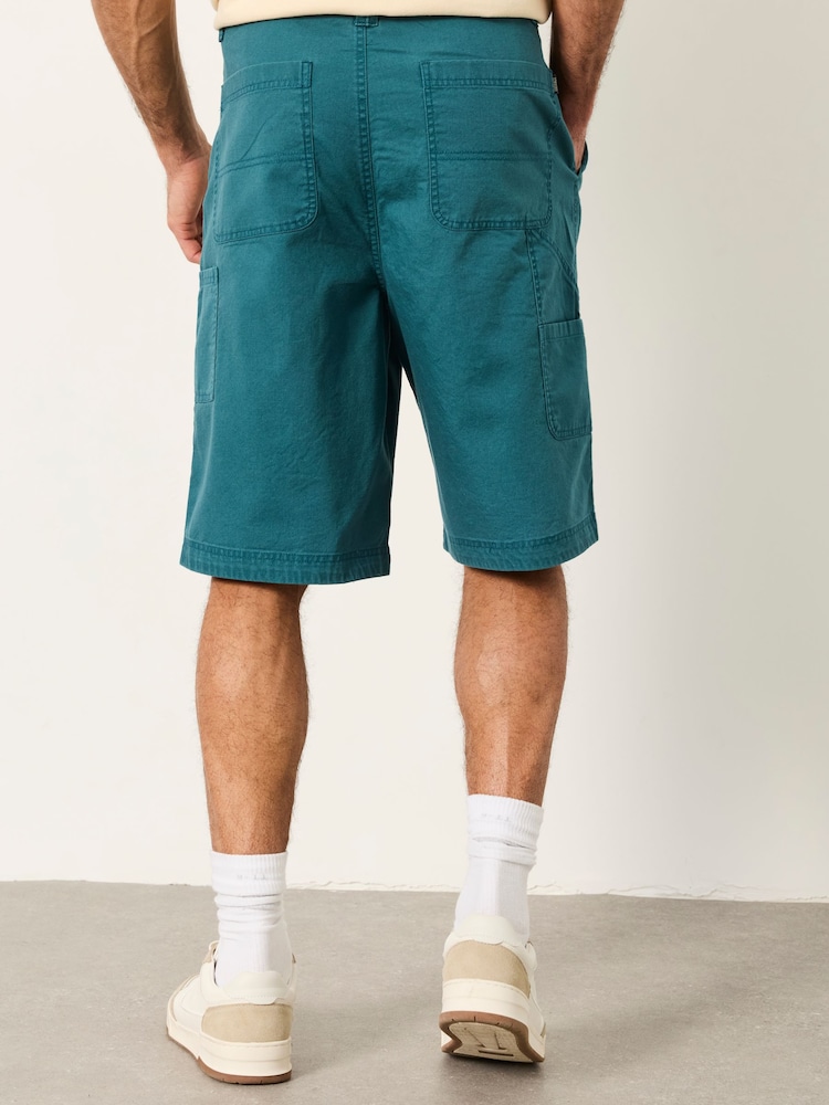 FatFace Pascal Dark Teal Blue Utility Shorts - Image 2 of 6 FatFace Pascal Dark Teal Blue Utility Shorts - Image 2 of 6