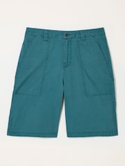 FatFace Pascal Dark Teal Blue Utility Shorts - Image 6 of 6