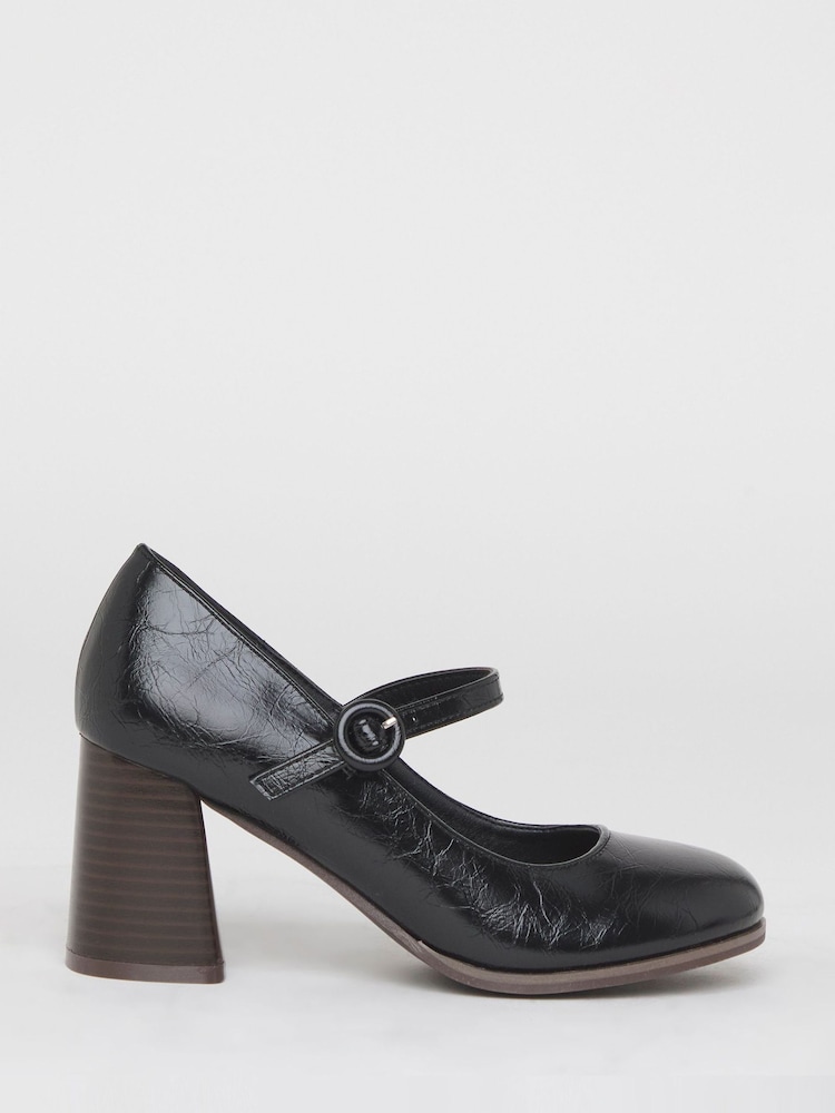 Simply Be Black Mary Jane Vintage Platform Court Shoe - Image 2 of 4