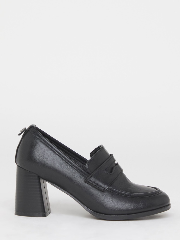 Simply Be Black Vintage Loafer On Platform Heel - Image 2 of 4