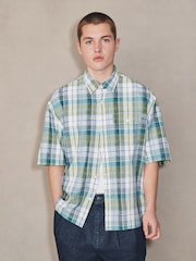 أخضر - Madras Check Short Sleeve Shirt - Image 3 of 7