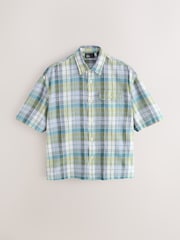 أخضر - Madras Check Short Sleeve Shirt - Image 5 of 7
