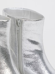 Simply Be Silver Extra Wide Fit Micro Heel Ankle Boot - Image 3 of 3
