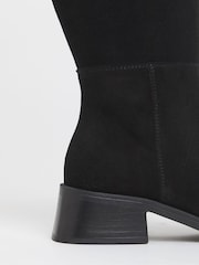 JD Williams Black Extra Wide Fit Low Block Heel Knee High Boots - Image 4 of 4
