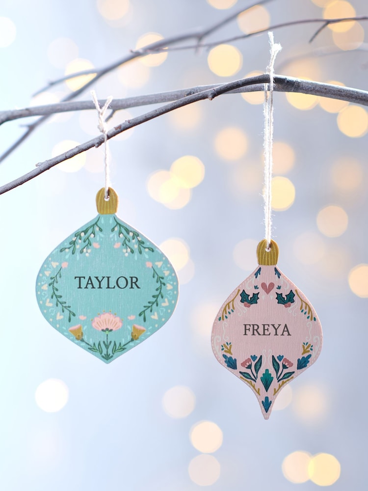 Personalised Scandi Christmas Bauble by Oakdene - Image 1 of 2 Personalised Scandi Christmas Bauble by Oakdene - Image 1 of 2