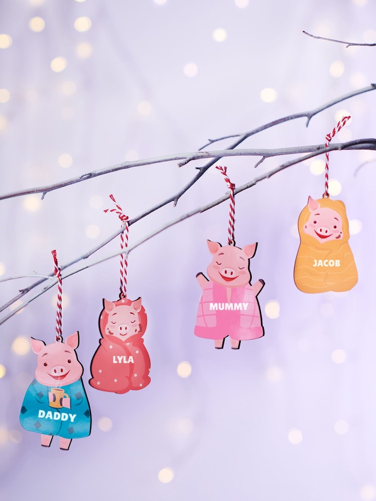 Personalised Pigs In Blankets Christmas Decoration by Oakdene - Image 1 of 3