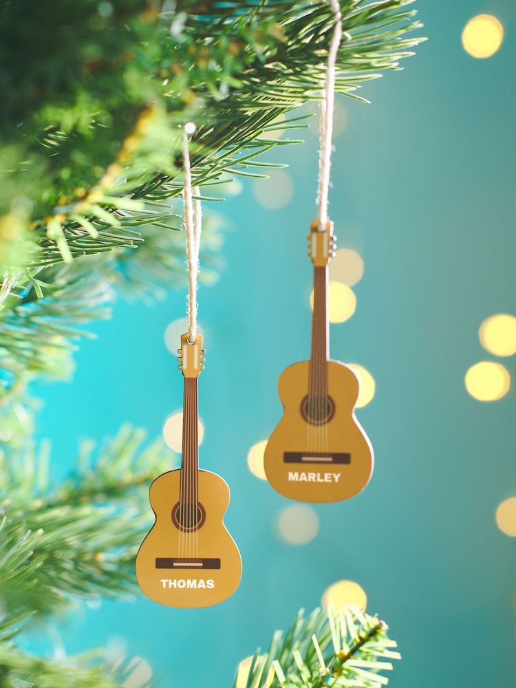 Personalised Guitar Christmas Decoration by Oakdene - Image 1 of 1 Personalised Guitar Christmas Decoration by Oakdene - Image 1 of 1
