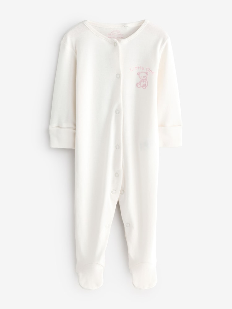 Pink Bunny And Bear Sleepsuits 2 Pack - Image 3 of 3