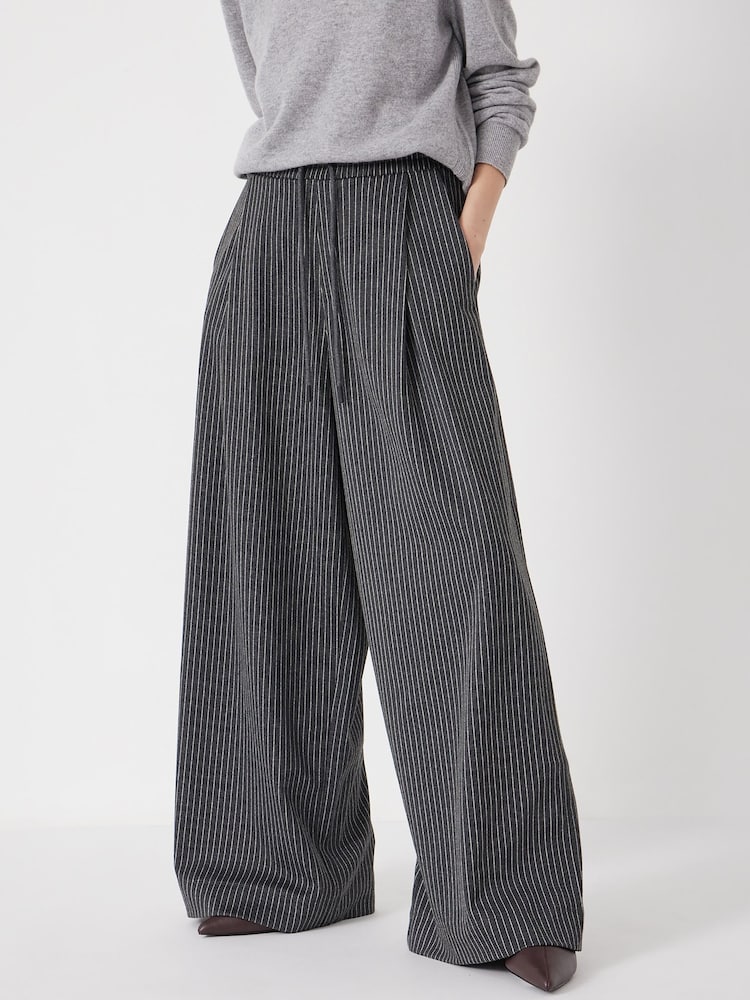 Hush Grey Pinstripe Wide Leg Joggers - Image 1 of 6