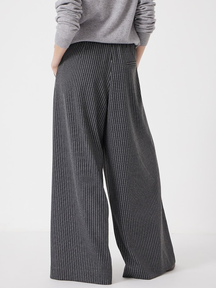 Hush Grey Pinstripe Wide Leg Joggers - Image 2 of 6