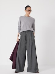 Hush Grey Pinstripe Wide Leg Joggers - Image 4 of 6