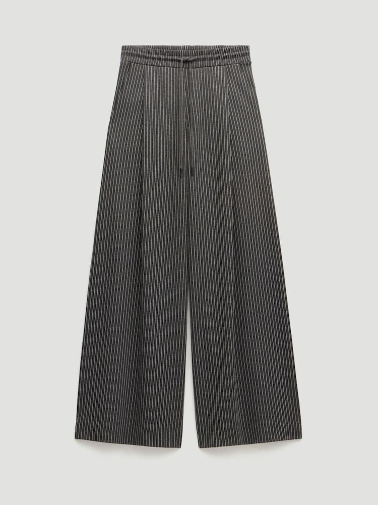 Hush Grey Pinstripe Wide Leg Joggers - Image 6 of 6