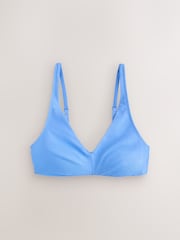 Blue/Pink/White Non Padded Non Wire Cotton Blend Ultimate Comfort Bras 3 Pack - Image 3 of 7