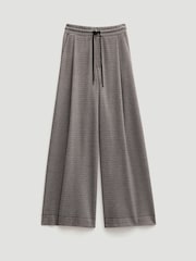 Hush Brown Check Wide Leg Jersey Trousers - Image 7 of 7