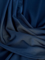 Navy Blue Cowl Back Maxi Occasion Dress - Image 5 of 5