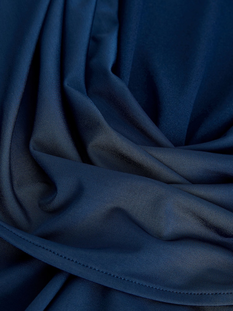 Navy Blue Cowl Back Maxi Occasion Dress - Image 5 of 5