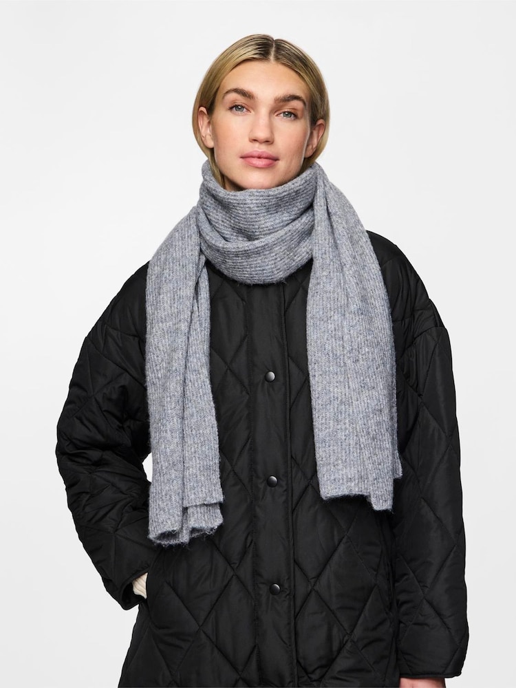 PIECES Grey Cashmere Scarf - Image 2 of 2