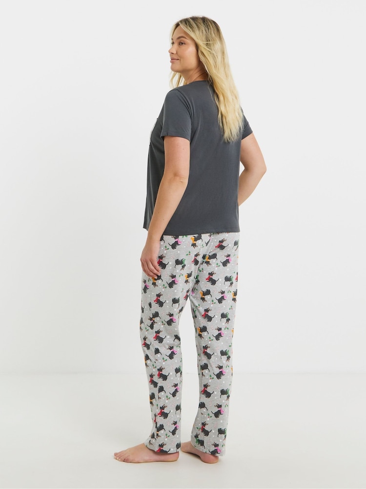 Simply Be Grey Pretty Secrets Pyjamas Set - Image 2 of 4 Simply Be Grey Pretty Secrets Pyjamas Set - Image 2 of 4