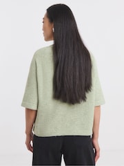 JD Williams Green Sponge Raglan Short Sleeve Knitted Jumper - Image 2 of 4
