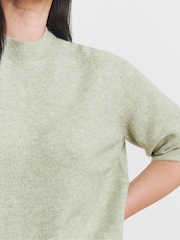 JD Williams Green Sponge Raglan Short Sleeve Knitted Jumper - Image 3 of 4