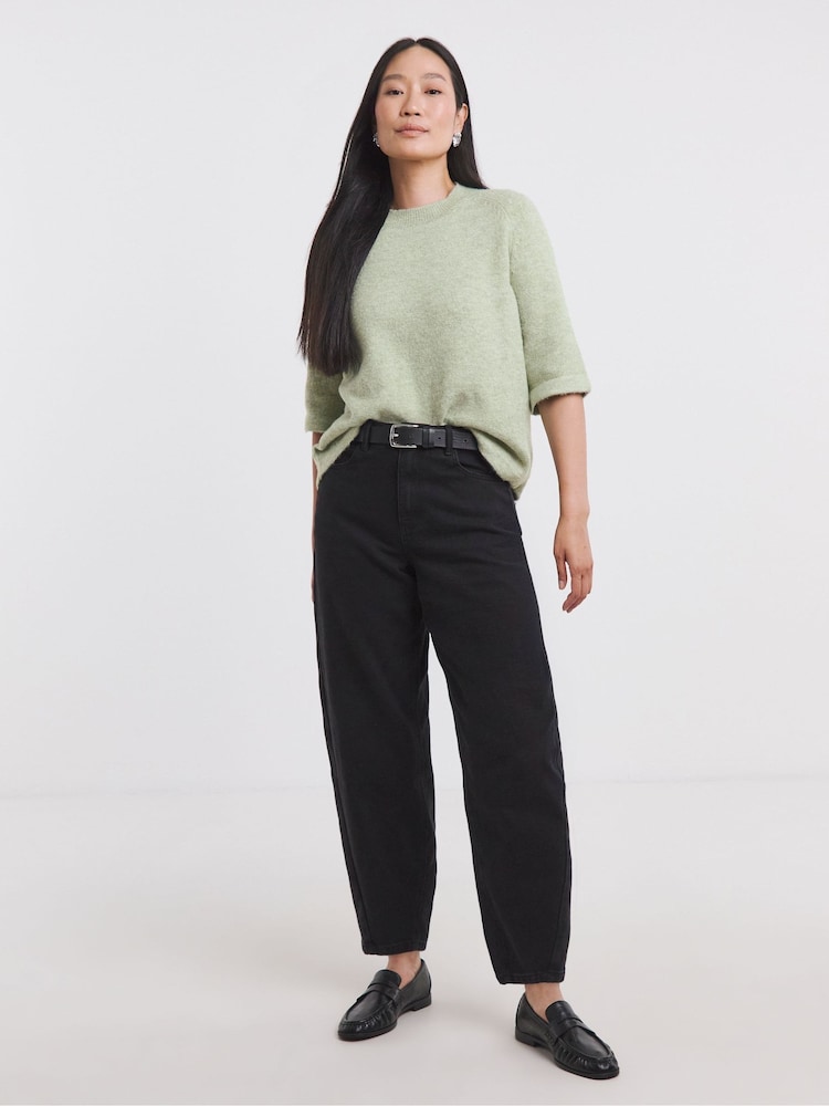 JD Williams Green Sponge Raglan Short Sleeve Knitted Jumper - Image 4 of 4