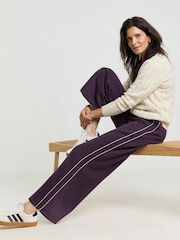 JD Williams Purple Piped Wide Leg Joggers - Image 1 of 4