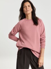 JD Williams Pink Classic Longline Crew Neck Sweatshirt - Image 1 of 4