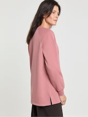 JD Williams Pink Classic Longline Crew Neck Sweatshirt - Image 2 of 4