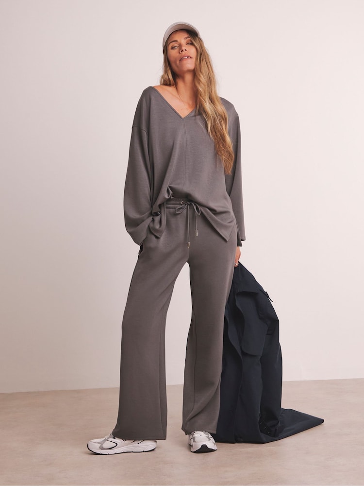 JD Williams Grey Anthology Premium Wide Leg Joggers - Image 1 of 5 JD Williams Grey Anthology Premium Wide Leg Joggers - Image 1 of 5