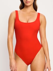 ModiBodi Orange Period Swimwear Scoop Neck One Piece Light Swimsuit - Image 3 of 7