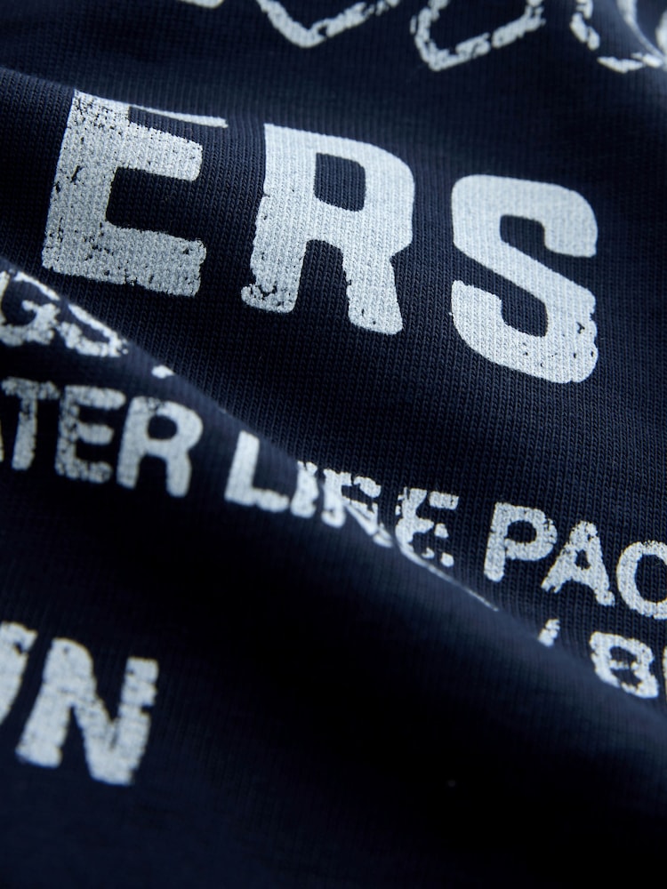 Navy Edit Relaxed Fit Graphic Print T-Shirt - Image 3 of 3