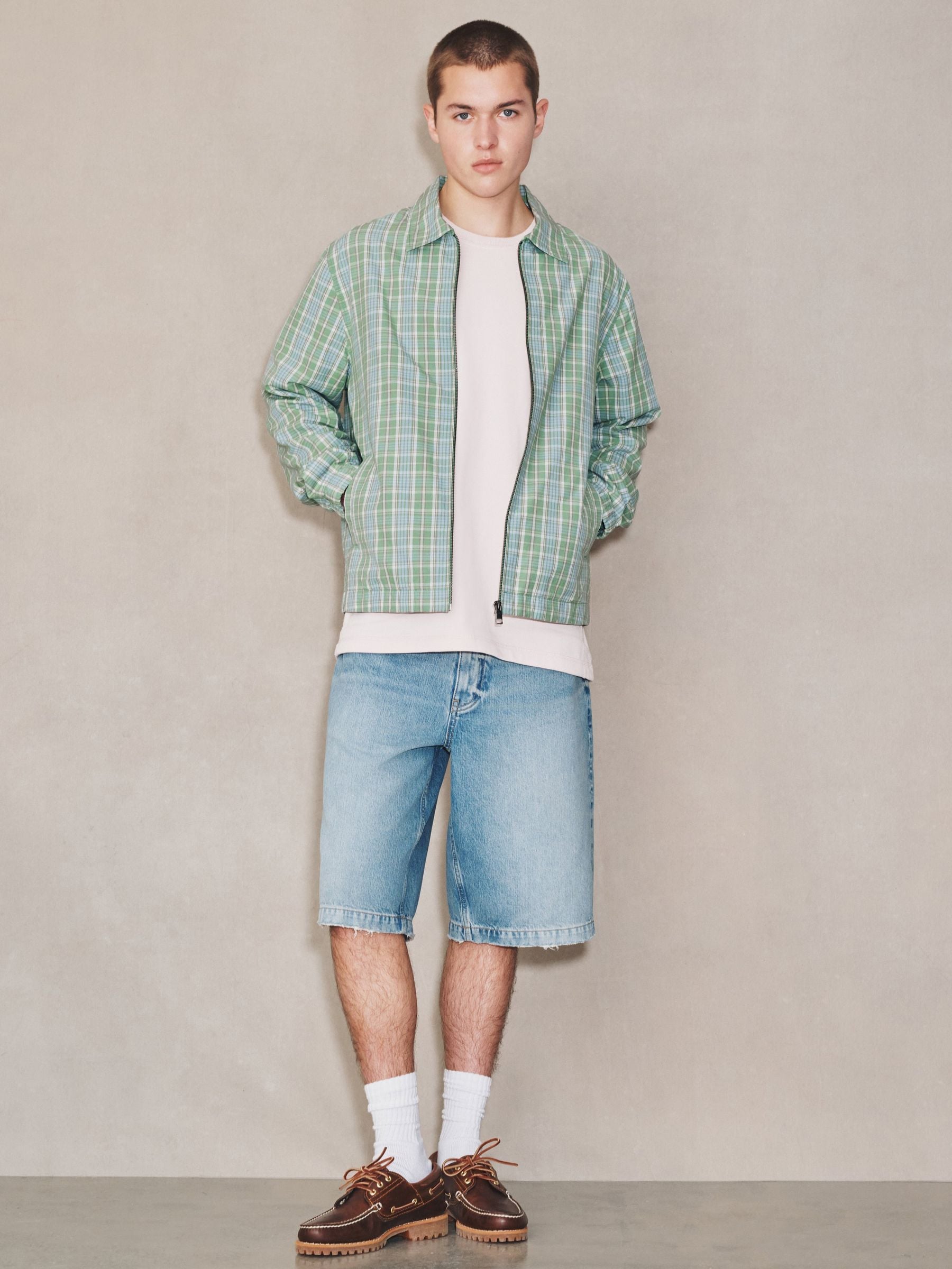 Buy Green EDIT Madras Check Harrington Jacket from Next USA