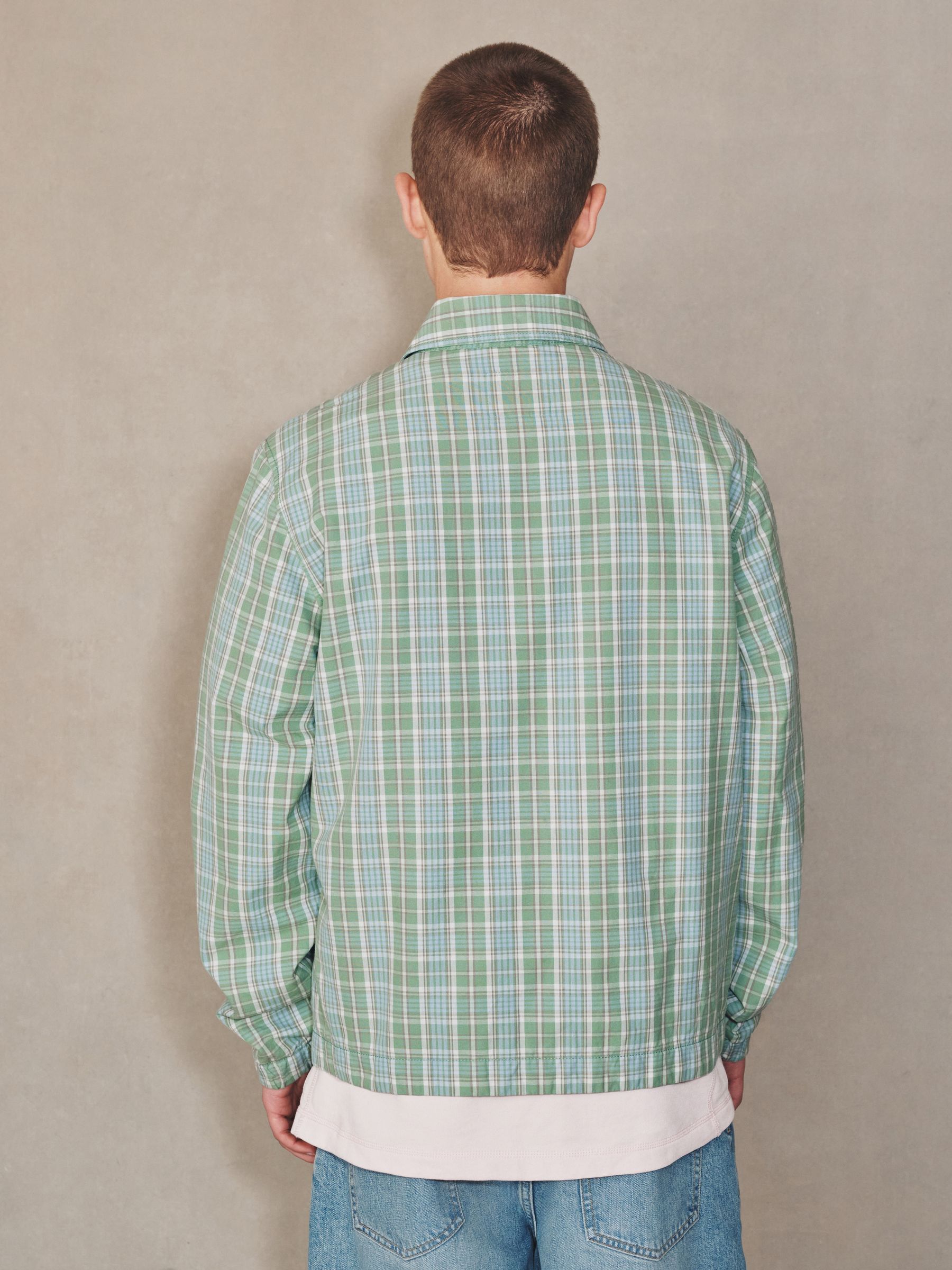 Buy Green EDIT Madras Check Harrington Jacket from Next USA