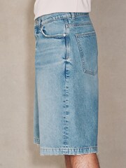 Mid Blue Denim Jumbo Shorts - Image 5 of 6