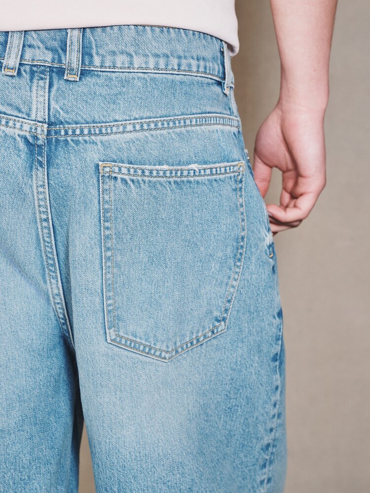 Mid Blue Denim Jumbo Shorts - Image 6 of 6