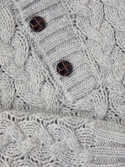 Monsoon Grey Cable Knit Button Jumper - Image 3 of 3