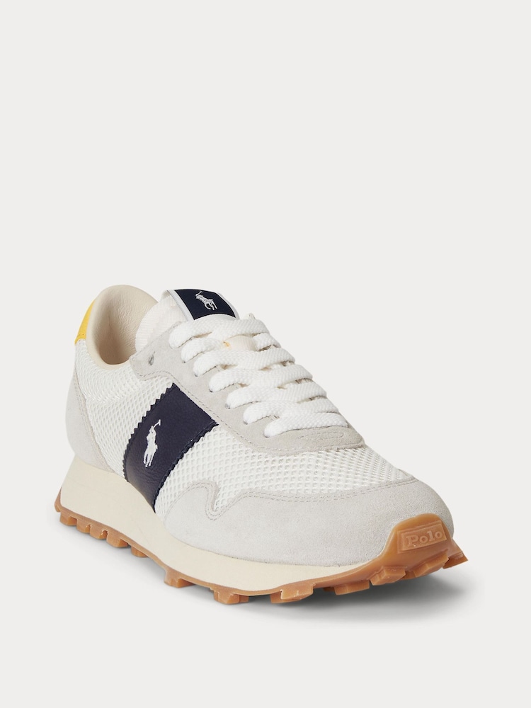 Polo Ralph Lauren Cream Mix Material Suede Trainers - Image 2 of 5