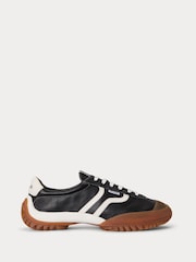 Polo Ralph Lauren Black Chunky Nappa Leather Ballerina Style Trainers - Image 1 of 5