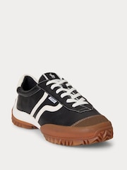 Polo Ralph Lauren Black Chunky Nappa Leather Ballerina Style Trainers - Image 3 of 5