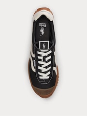 Polo Ralph Lauren Black Chunky Nappa Leather Ballerina Style Trainers - Image 4 of 5