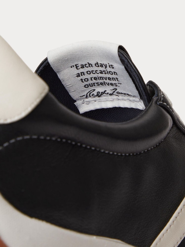 Polo Ralph Lauren Black Chunky Nappa Leather Ballerina Style Trainers - Image 5 of 5