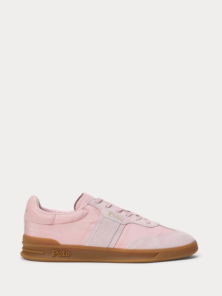 Polo Ralph Lauren Pink Suede Nylon Material Mix Aera Trainers - Image 1 of 4