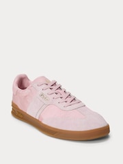 Polo Ralph Lauren Pink Suede Nylon Material Mix Aera Trainers - Image 2 of 4