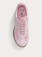 Polo Ralph Lauren Pink Suede Nylon Material Mix Aera Trainers - Image 4 of 4