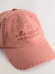 Rust Brown Cotton Twill Slogan Cap - Image 5 of 6