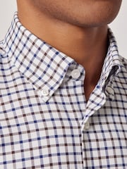 Hawes & Curtis Brown Multi Check Washed Oxford Shirt - Image 3 of 3