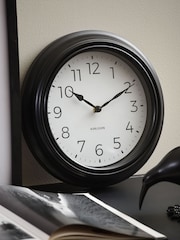 Present Time Black Traditional Numbers Wall Clock - Image 1 of 6
