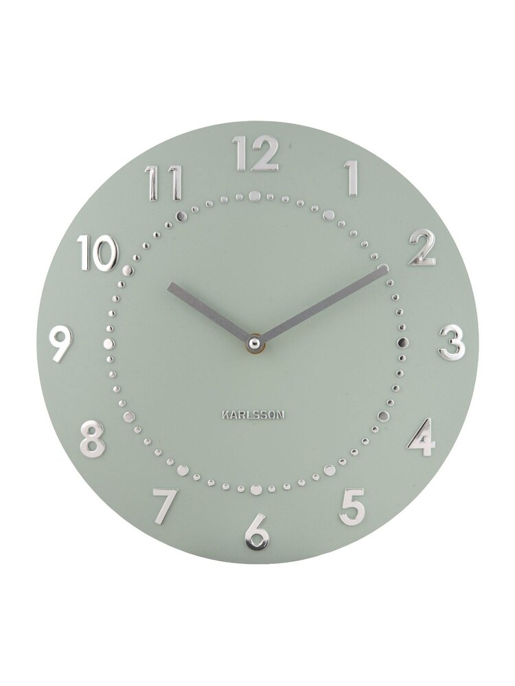 Present Time Sage Green Convex Elegant Numbers Bold Wall Clock - Image 2 of 5 Present Time Sage Green Convex Elegant Numbers Bold Wall Clock - Image 2 of 5