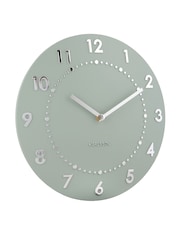 Present Time Sage Green Convex Elegant Numbers Bold Wall Clock - Image 3 of 5