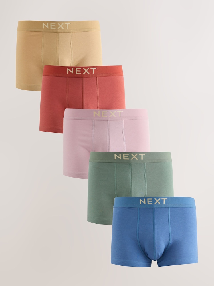 Blue/Pink Pastel Hipster Trunks 5 Pack - Image 1 of 10 Blue/Pink Pastel Hipster Trunks 5 Pack - Image 1 of 10